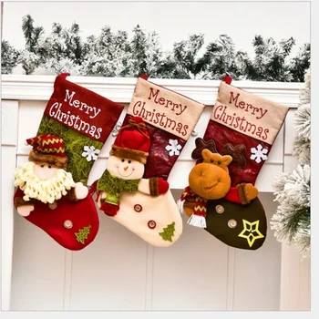 Vianočné Ozdoby detské Ponožky Drobné Darčeky, Darčekové Tašky Zdobené Santa Claus Candy Tašky Predávajú Dobre
